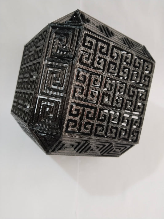 Dekoratif Geometrik Desenli 3D Baskı Lamba – Siyah