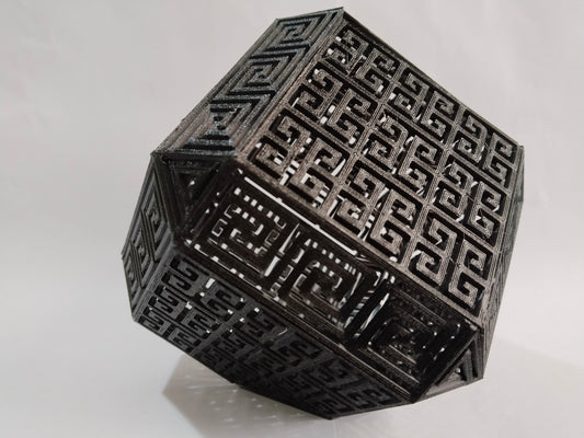 Dekoratif Geometrik Desenli 3D Baskı Lamba – Siyah